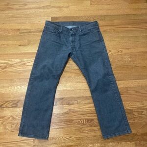 Levi's 514 0435  Straight Mens Black Jeans Label STRETCH Denim Sz 38x30